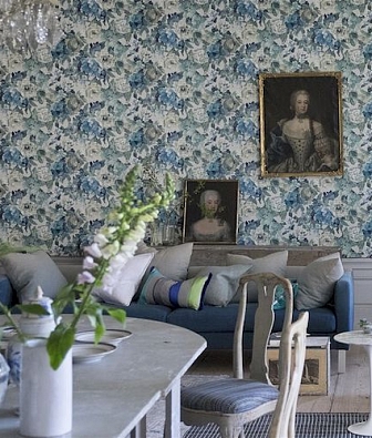  Designers Guild Caprifoglio wallpapers PDG675-05 Roseto Indigo