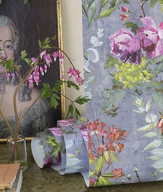 ���� Designers Guild Caprifoglio wallpapers PDG678-01 Tulipani Graphite